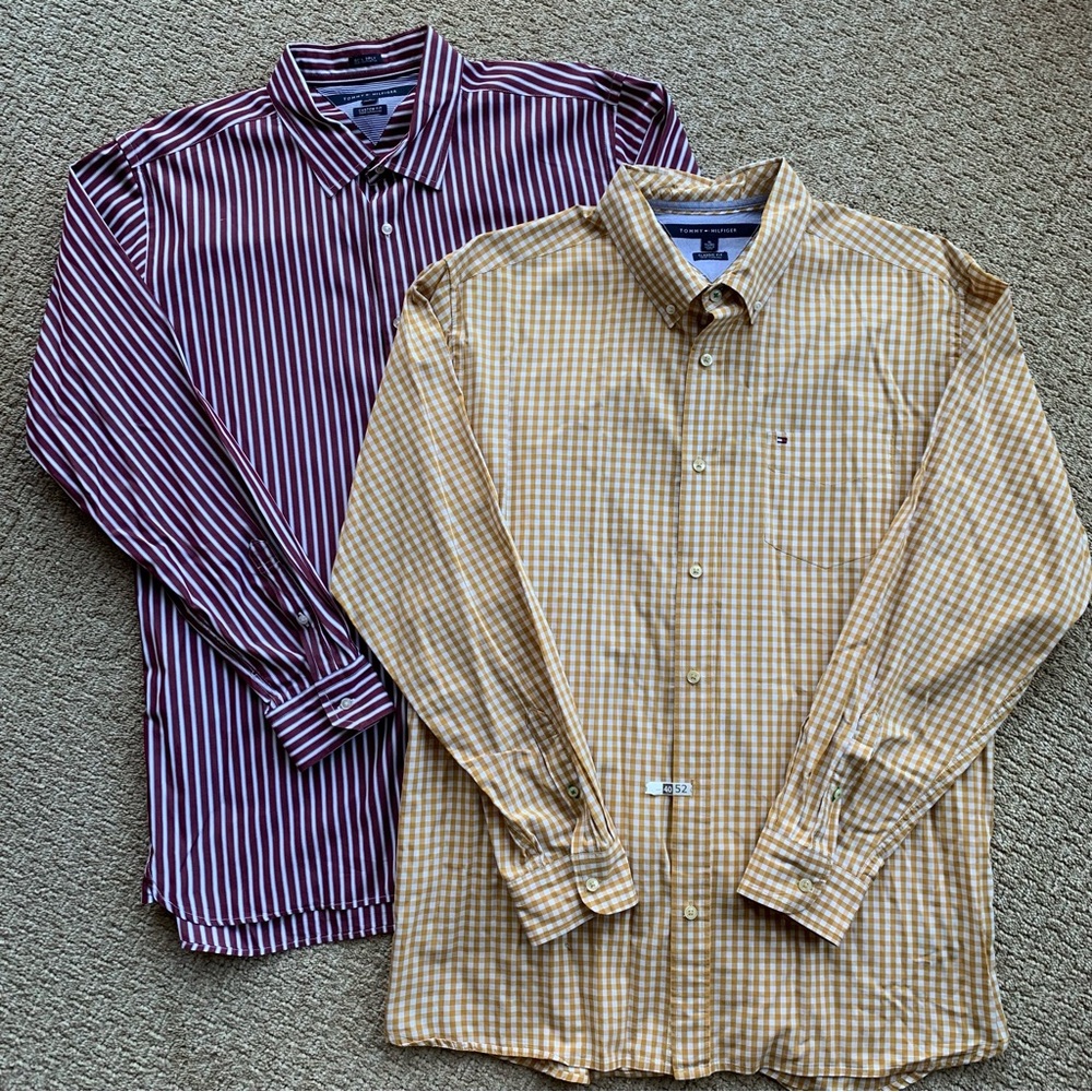 Bundle Two Tommy Hilfiger Men’s XL Long Sleeved Shirts